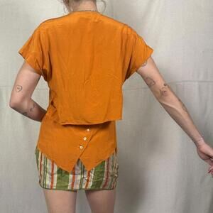 Vintage Gianfranco Ferré Burnt Orange Silk Top